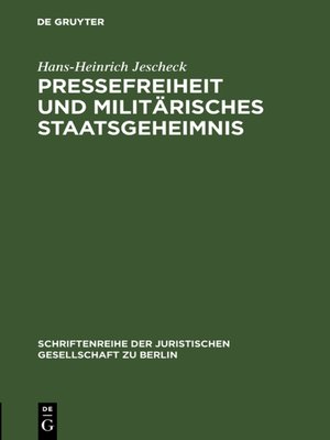cover image of Pressefreiheit und militärisches Staatsgeheimnis